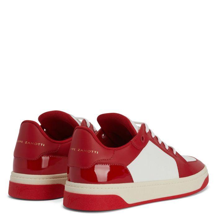 Giuseppe Zanotti GZ94 Premium Low-Top Sneakers In White Leather With Black Accents