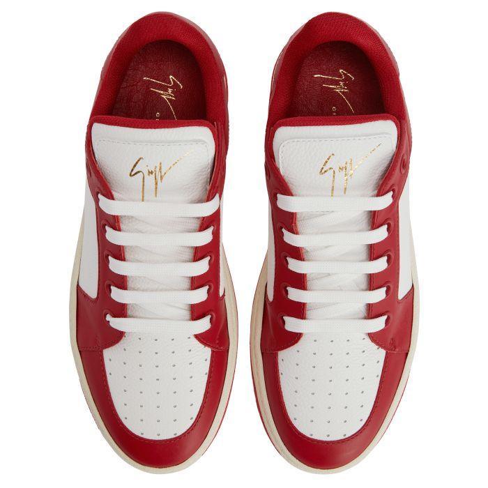 Giuseppe Zanotti GZ94 Premium Low-Top Sneakers In White Leather With Black Accents
