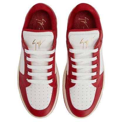 Giuseppe Zanotti GZ94 Premium Low-Top Sneakers In White Leather With Black Accents