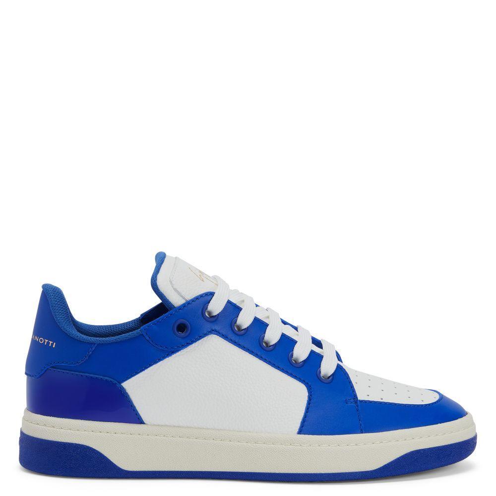 Giuseppe Zanotti GZ94 Premium Low-Top Sneakers In White Leather With Black Accents