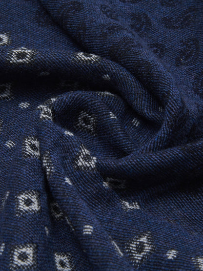 Federico (grey/blue) - Warm and soft Italian scarf from wool blend — photo 4 of 10