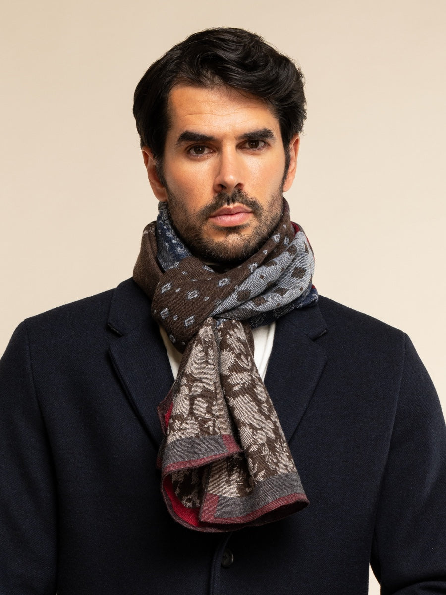Federico (red/blue) - Warm and soft Italian scarf from wool blend — photo 2 of 10