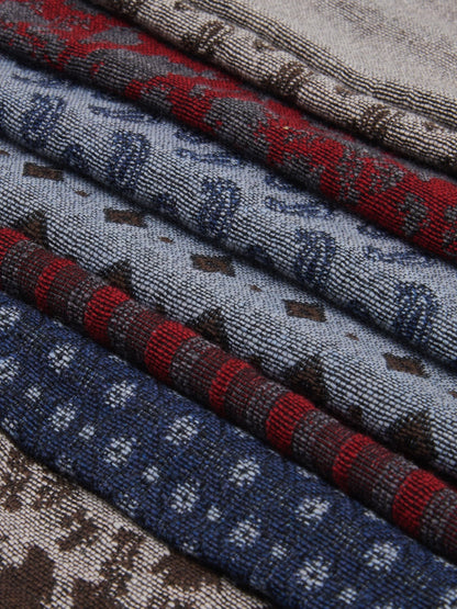 Federico (red/blue) - Warm and soft Italian scarf from wool blend — photo 5 of 10