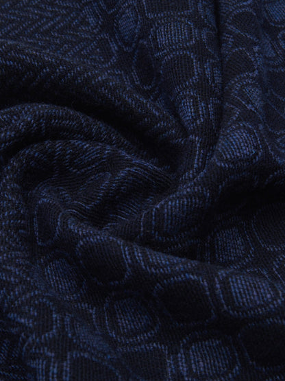 Bruno (blue) - Warm and soft Italian scarf from wool blend — photo 4 of 10