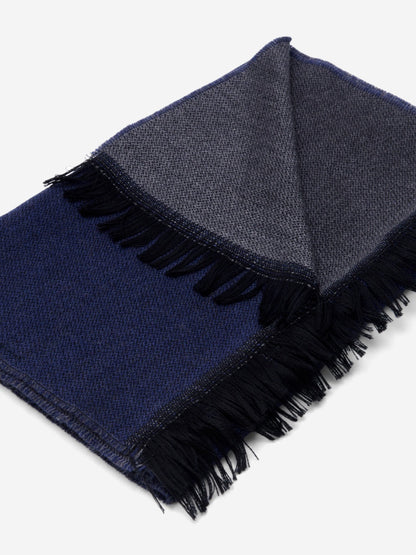 Romeo (blue/grey) - Italian warm and soft scarf made from 100% wool — photo 4 of 10