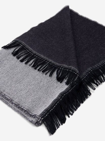 Romeo (blue/grey) - Italian warm and soft scarf made from 100% wool — photo 4 of 9