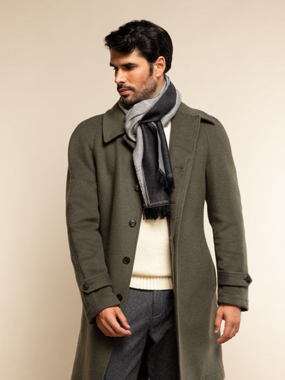 Romeo (blue/grey) - Italian warm and soft scarf made from 100% wool — photo 8 of 9