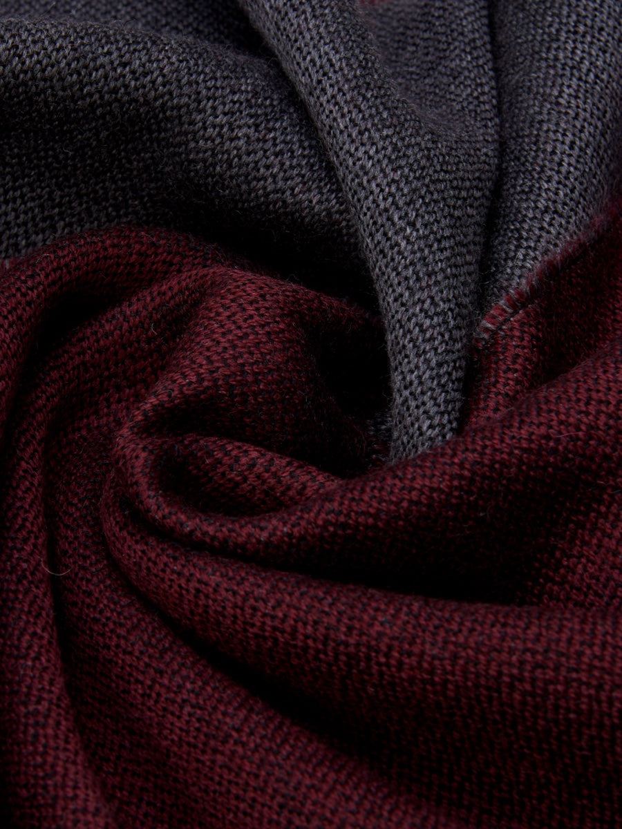 Romeo (red/grey) - Italian warm and soft scarf made from 100% wool — photo 3 of 10