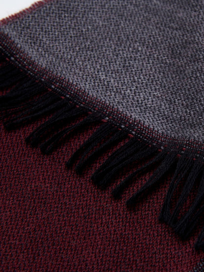 Romeo (red/grey) - Italian warm and soft scarf made from 100% wool — photo 4 of 10