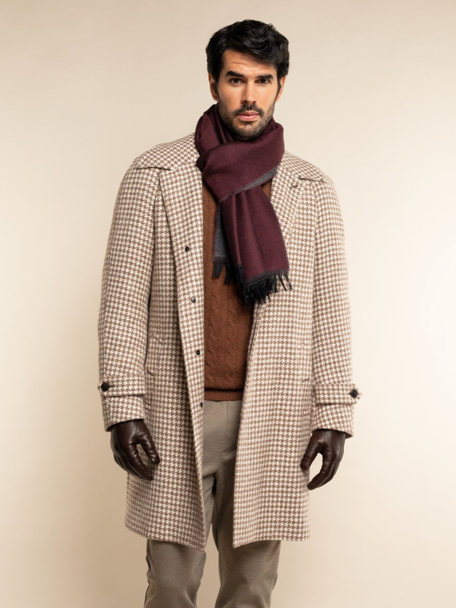 Romeo (red/grey) - Italian warm and soft scarf made from 100% wool — photo 9 of 10