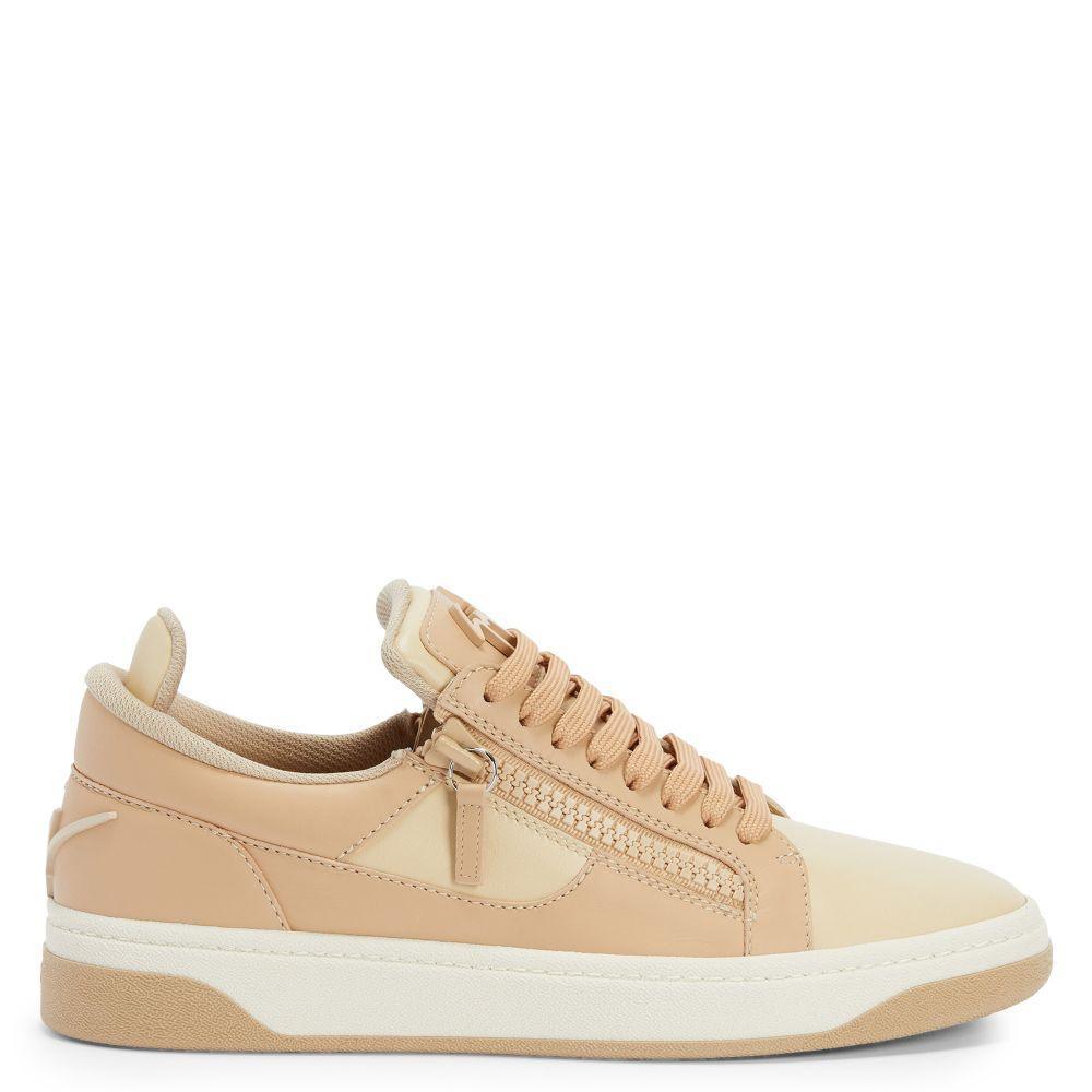 Giuseppe Zanotti GZ94 Sneakers in Cornflower-Blue Leather with Unique Graffio Appliqué