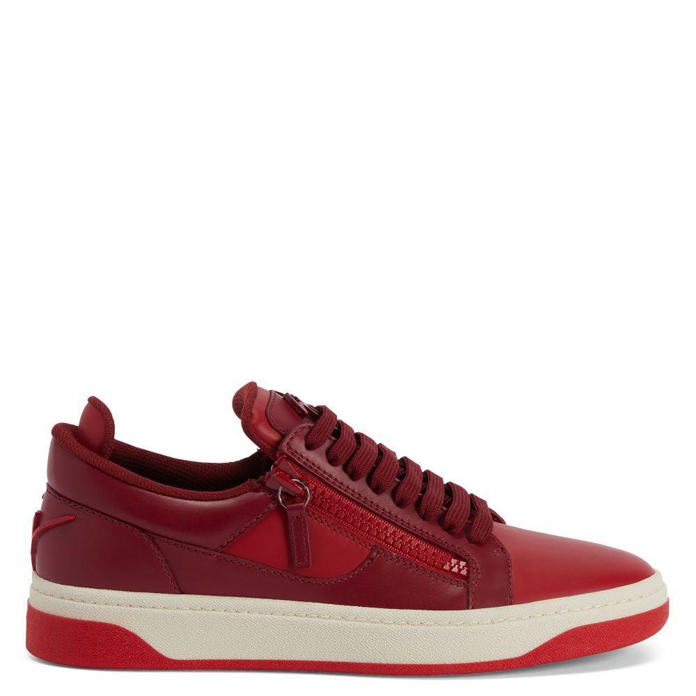 Giuseppe Zanotti GZ94 Sneakers in Cornflower-Blue Leather with Unique Graffio Appliqué