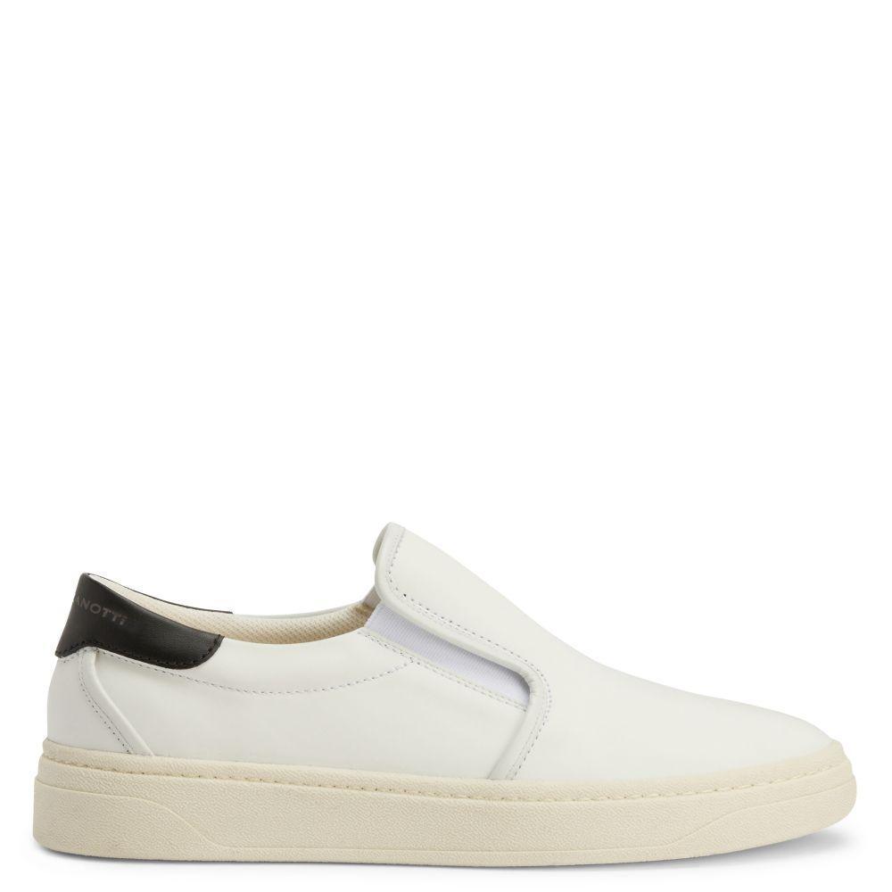 Giuseppe Zanotti GZ94 Men's Slip-On Sneakers with Unique Two-Tone Design and Gunmetal Applique