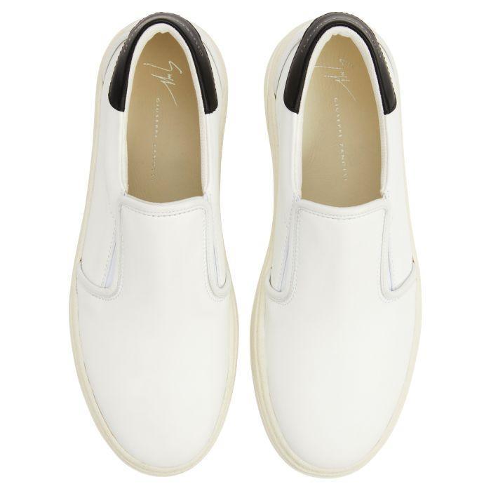 Giuseppe Zanotti GZ94 Men's Slip-On Sneakers with Unique Two-Tone Design and Gunmetal Applique