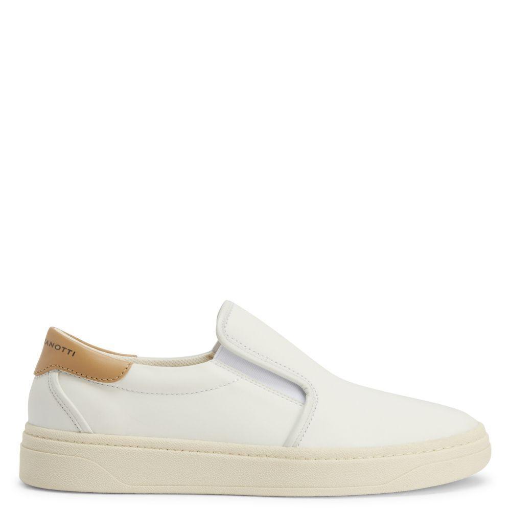 Giuseppe Zanotti GZ94 Men's Slip-On Sneakers with Unique Two-Tone Design and Gunmetal Applique