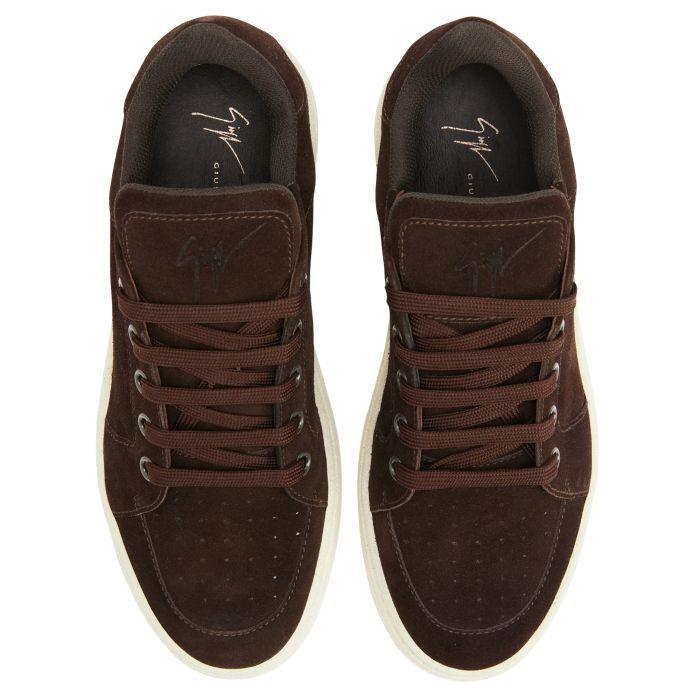 Giuseppe Zanotti GZ94 Men's Luxury Suede Lace-Up Sneakers with Unique Logo Detailing