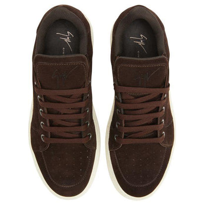Giuseppe Zanotti GZ94 Men's Luxury Suede Lace-Up Sneakers with Unique Logo Detailing