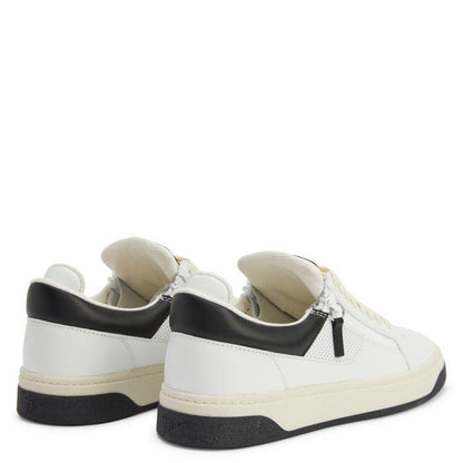 Giuseppe Zanotti GZ94 Men's Luxury Low-Top Sneakers with Perforated Leather and Side Zips