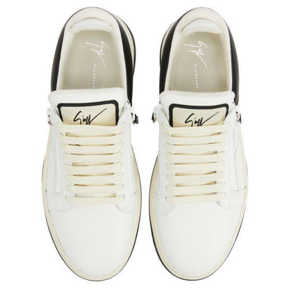 Giuseppe Zanotti GZ94 Men's Luxury Low-Top Sneakers with Perforated Leather and Side Zips