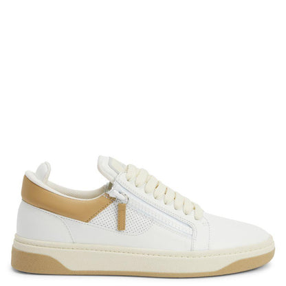 Giuseppe Zanotti GZ94 Men's Luxury Low-Top Sneakers with Perforated Leather and Side Zips