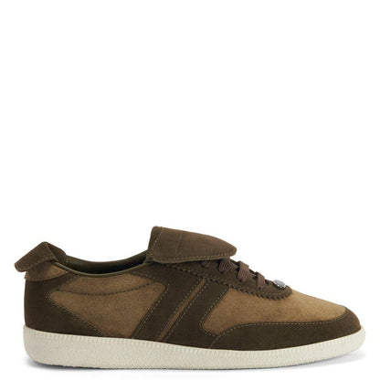 Giuseppe Zanotti League Men's Low-Top Sneakers in Leather & Velvet with Rubber Sole