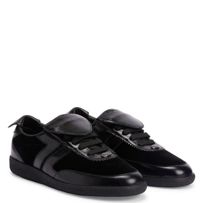 Giuseppe Zanotti League Men's Low-Top Sneakers in Leather & Velvet with Rubber Sole