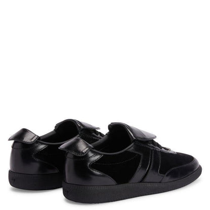 Giuseppe Zanotti League Men's Low-Top Sneakers in Leather & Velvet with Rubber Sole