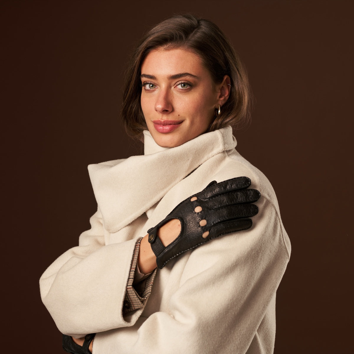 Raffaella (black) – Luxurious Italian peccary driving gloves — photo 7 of 10