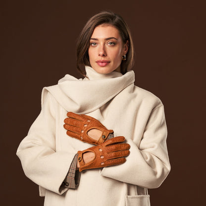 Raffaella (brown) – Luxurious Italian peccary driving gloves — photo 8 of 10