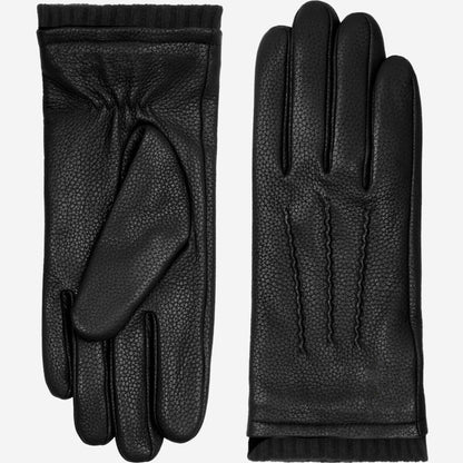 Raya (black) – Deerskin leather gloves with warm wool lining — photo 1 of 10