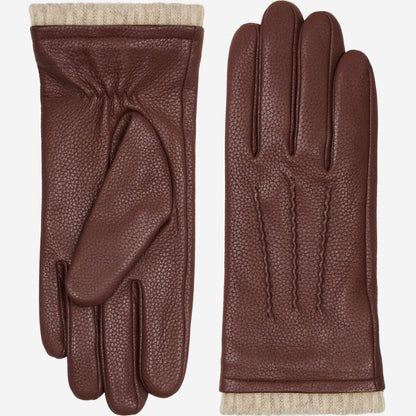 Raya (brown) – Deerskin leather gloves with warm wool lining — photo 1 of 7