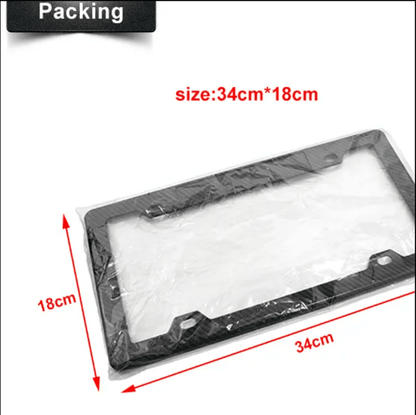 BAYERN Carbon Fiber Styled Aluminum Audi Rings Logo License Plate Frame