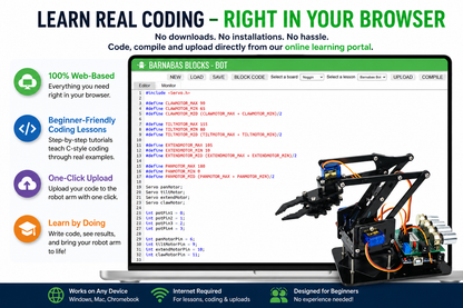 Barnabas Arduino-Compatible Robot Arm Kit With Joystick Control (Ages: 13+)