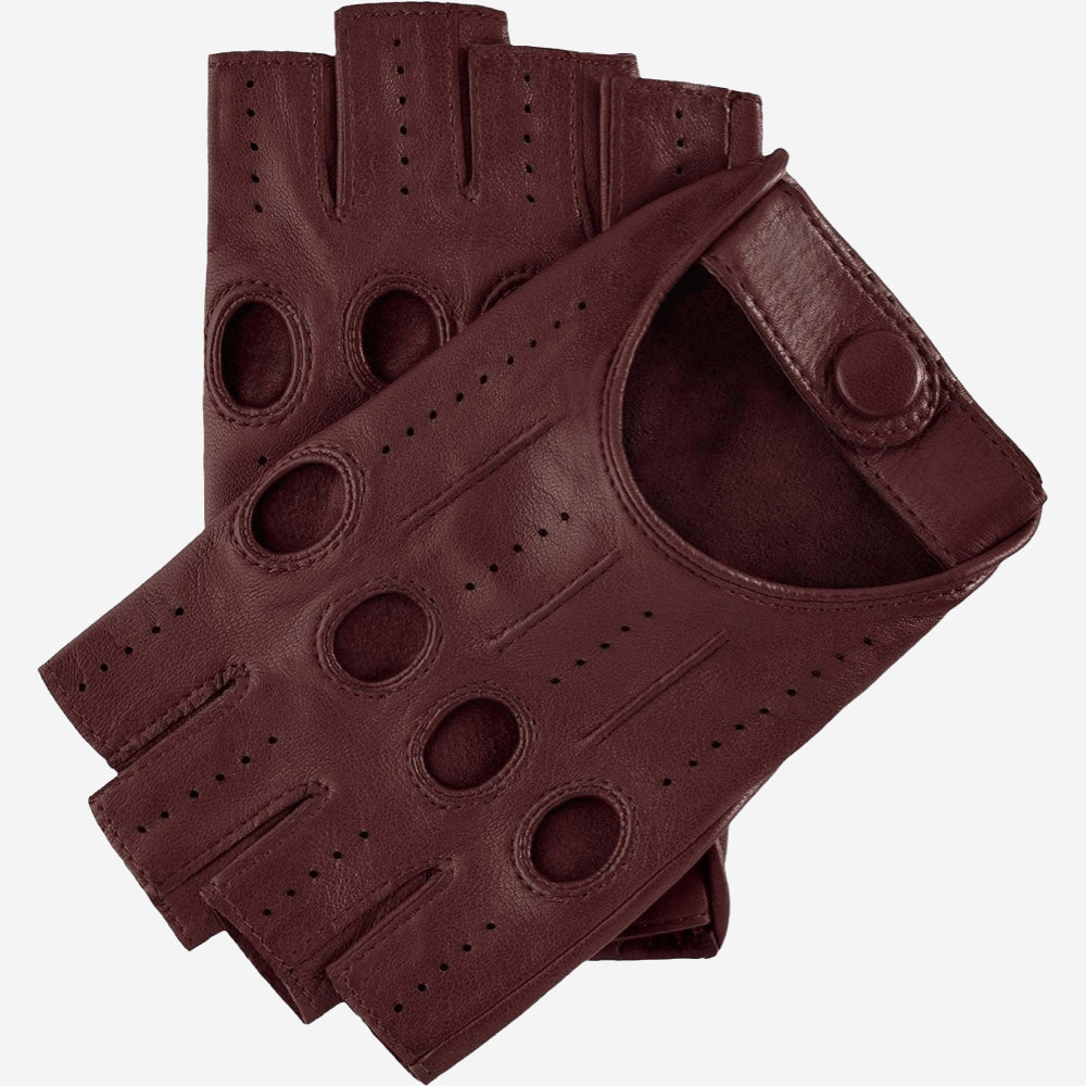 Rossana (cordovan) - Italian fingerless lambskin leather driving gloves — photo 1 of 10