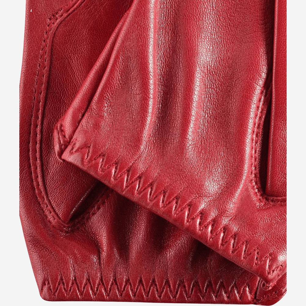 Rossana (red) - Italian fingerless lambskin leather driving gloves — photo 5 of 10