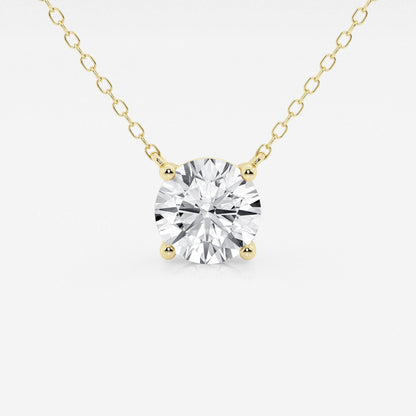 3.00 ct Lab Grown Round Diamond Floating Solitaire Pendant in 14K White or Yellow Gold – AGI Certified