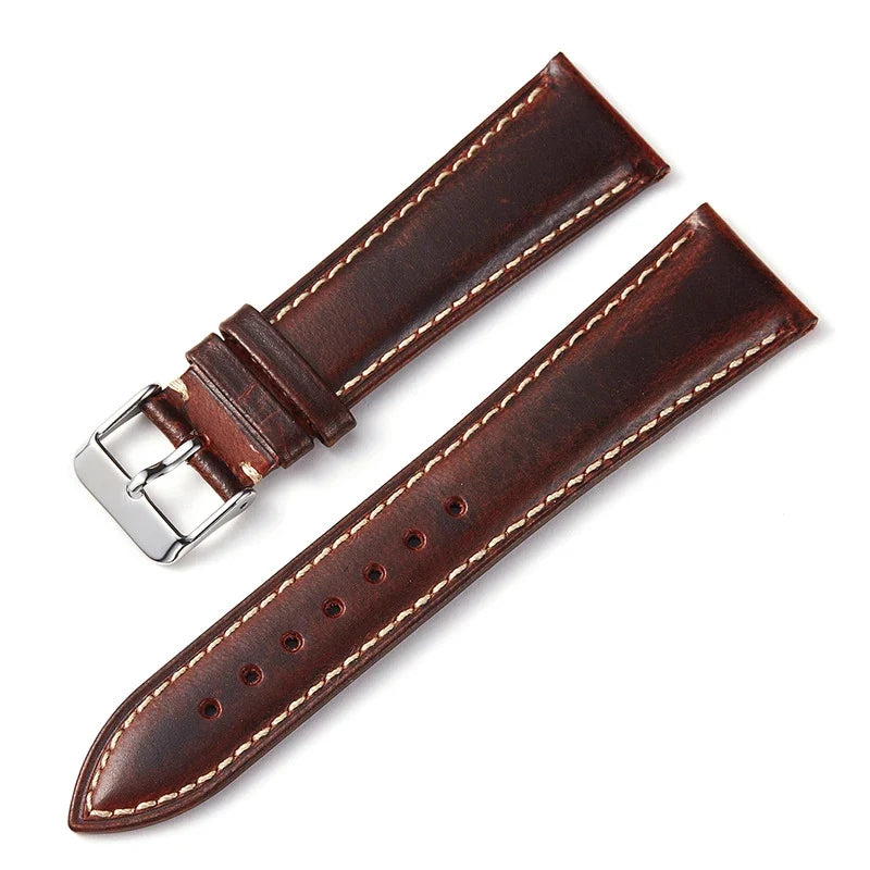 Motorola Moto Oil Wax Leather Watch Band - Cowhide Quick Release Straps