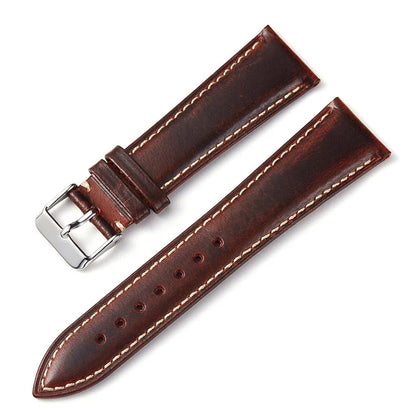 Motorola Moto Oil Wax Leather Watch Band - Cowhide Quick Release Straps