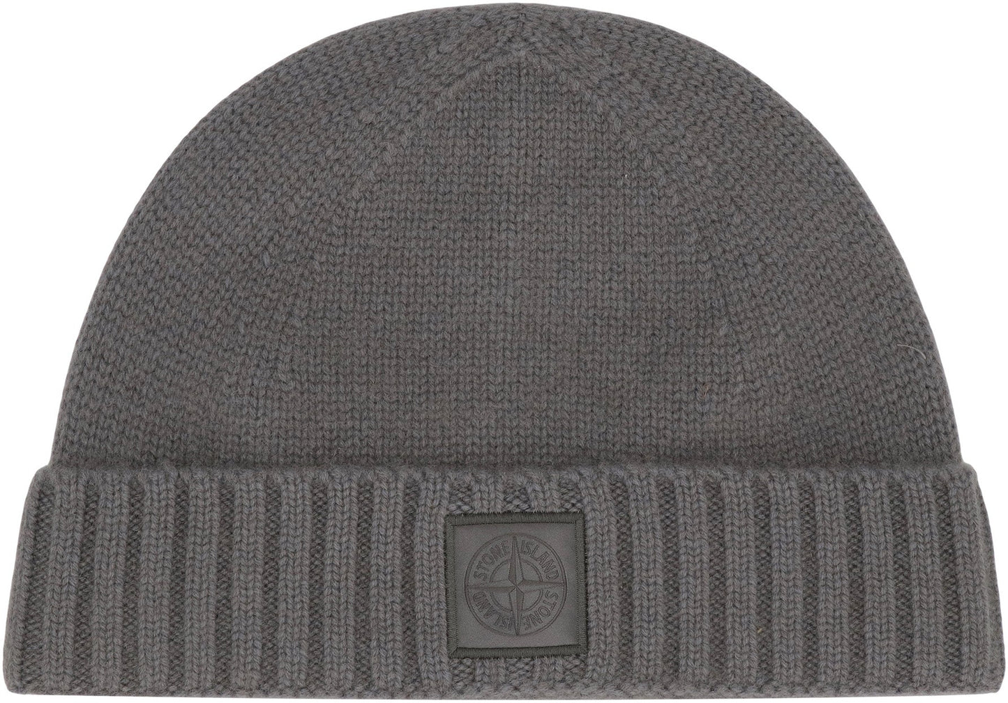 STONE ISLAND Cashmere Hat with Ribbed Cuff and Monochrome Logo