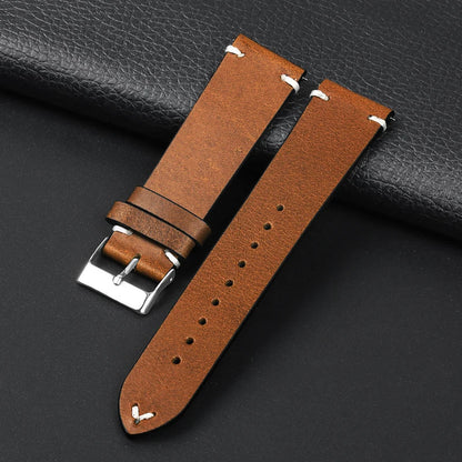 Motorola Moto Retro Oil Wax Leather Watch Band Quick Release Strap