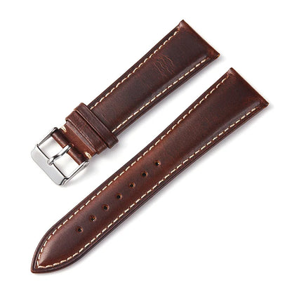 Motorola Moto Oil Wax Leather Watch Band - Cowhide Quick Release Straps