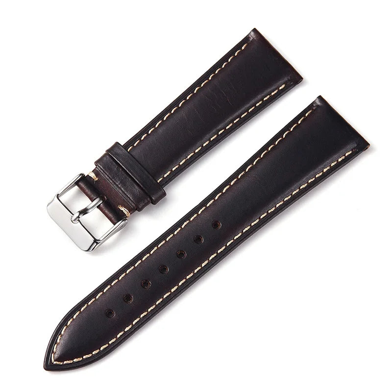Motorola Moto Oil Wax Leather Watch Band - Cowhide Quick Release Straps