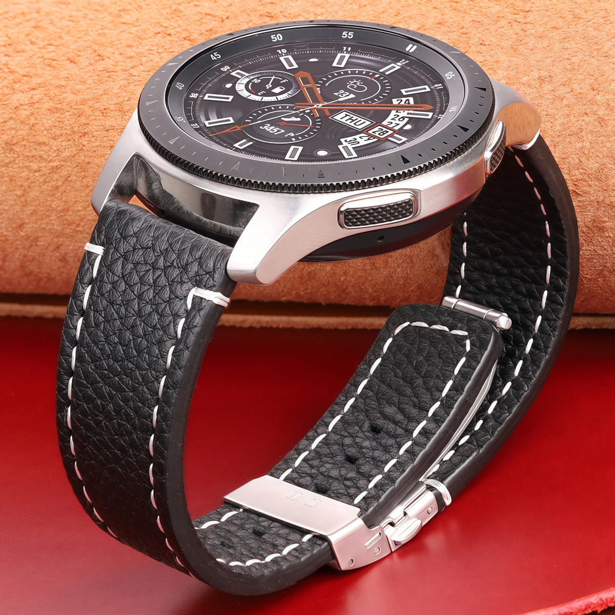 Motorola Moto Genuine Leather Watch Bands Deployment Clasp Strap Men Women