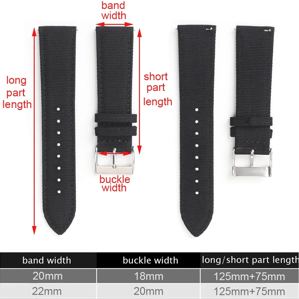 Motorola Moto Nylon Quick Release Watch Band Sailcloth Strap