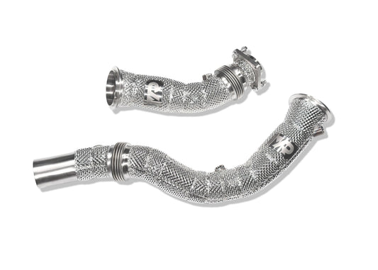 S55 Catless Downpipes with Heatshield for F8X M3 M4 & M2C — photo 1 of 8