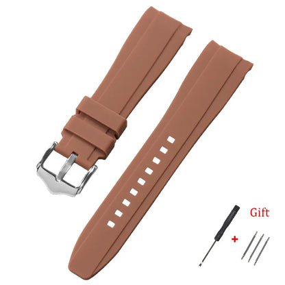 Motorola Moto Curved End Silicone Watch Band, Waterproof Rubber Strap