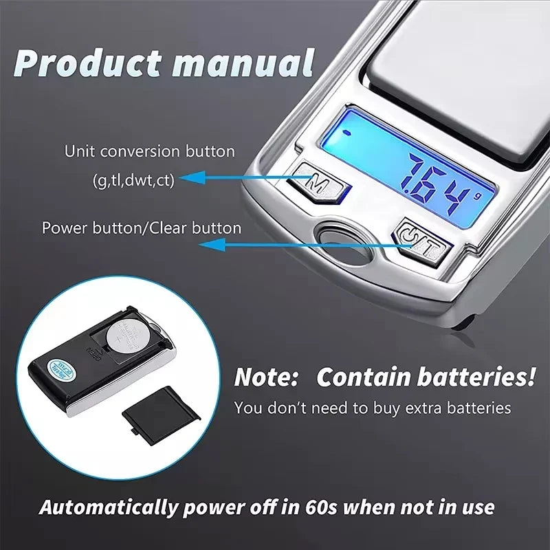 Mini Electronic Digital Pocket Scale 200g/0.01g | Key Style Precision Weighing Scale for Jewelry — photo 3 of 7