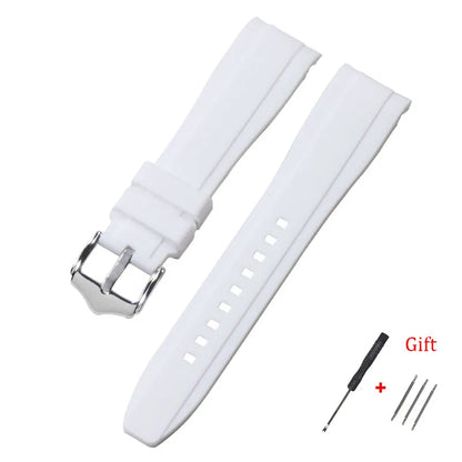 Motorola Moto Curved End Silicone Watch Band, Waterproof Rubber Strap