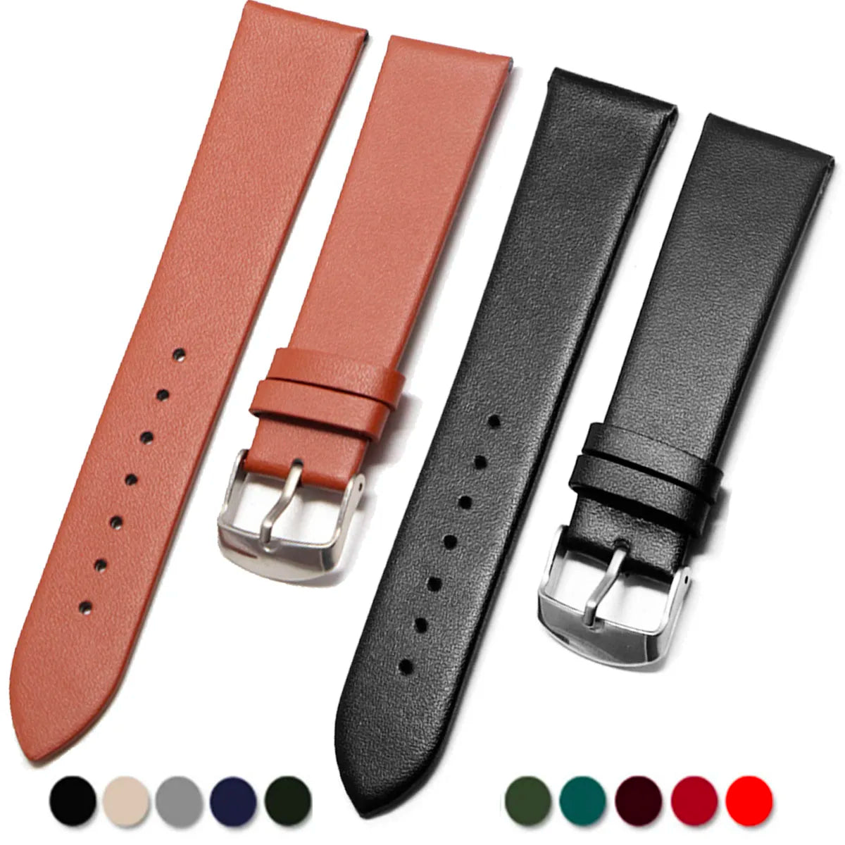 Motorola Moto Genuine Leather Watch Band Strap with Silver Pin Buckle