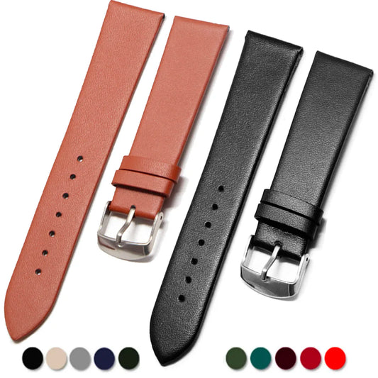 Motorola Moto Genuine Leather Watch Band Strap with Silver Pin Buckle